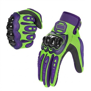 Gants de moto en cuir de protection, à doigts entiers, avec protection rigide des articulations, anti-collision, pour la course professionnelle - Product Image 2