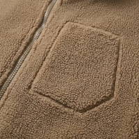 Veste polaire Sherpa unie pour homme, entièrement zippée, col montant, thermique, épaisse, chaude, pour l'extérieur, personnalisable, décontractée