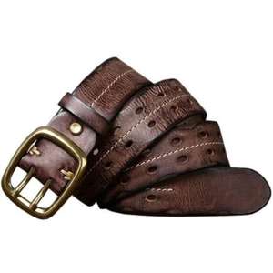 Ceinture vintage en cuir véritable avec boucle à ardillon, taille personnalisée, imperméable, écologique, accessoires de style de vie quotidien pour hommes, fabriquée en Inde - Product Image 6