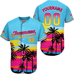 Camiseta de Béisbol con Estampado Tropical Personalizado, Unisex, Manga Corta, Poliéster que Absorbe la Humedad, Impresión por Transferencia de Calor con Nombre del Equipo, para Verano - Product Image 4