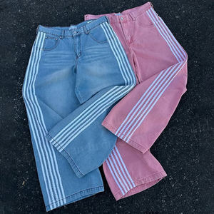 Jeans de Mezclilla para Hombre, Corte Holgado, Cintura Alta, Impermeables, de Secado Rápido, Estilo Hip Hop, con Bolsillos Cargo, Lavados, para Otoño - Product Image 3