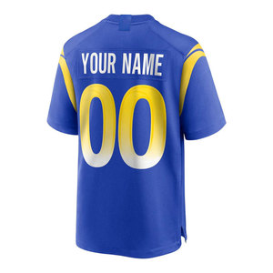 ราคาถูก ดีไซน์เยี่ยม เสื้อฟุตบอลอเมริกันชาย สีน้ำเงินเหลือง เบอร์ 00 คอวี แขนสั้น ผ้าโพลีเอสเตอร์ ระบายเหงื่อได้ดี ยูนิฟอร์ม - Product Image 2