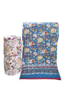 Couette légère artisanale à motifs imprimés au bloc, aux couleurs et au design magnifiques, couette de Jaipur imprimée à la main, en coton, taille King, Raja - Product Image 2