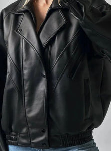 Veste bomber en cuir d'agneau véritable de haute qualité pour femmes avec rembourrage en coton, design respirant, tailles personnalisées disponibles - Product Image 6