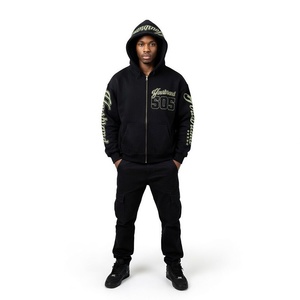 Sudadera con capucha extragrande personalizada con logo impreso, de algodón 100% grueso, transpirable, ecológica, estilo streetwear, unisex. - Product Image 6