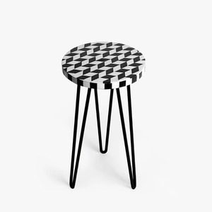 Macetero Decorativo Moderno de Madera con Incrustaciones de Madreperla y Soporte Metálico para Suculentas, Flores y Plantas Verdes - Product Image 6