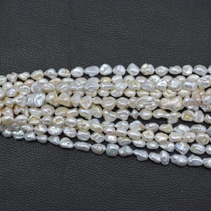 ลูกปัดมุกน้ำจืดสีขาวธรรมชาติขนาด 10 มม. 12 มม. 14 มม. 16 มม. ลูกปัดมุกเปลือกหอยมุก ลูกปัดพลอยหลวม ชุดสร้อยคอยาว - Product Image 2