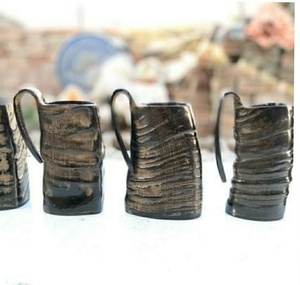 Mug en corne de buffle fait main, forme irrégulière, artisanat rustique sculpté, décoration naturelle pour la maison - Product Image 4