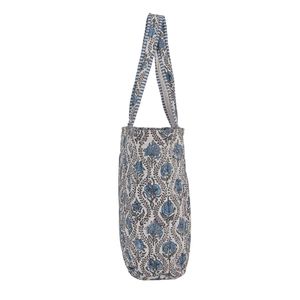 Sac fourre-tout matelassé en coton imprimé à la main de Jaipur, avec fermeture éclair et bandoulière réglable - Product Image 3