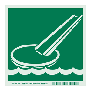Panneau de signalisation photoluminescent BradyGlo pour évacuation - Panneau PVC pour sols mouillés et circulation pour aéronefs et installations industrielles - Product Image 3