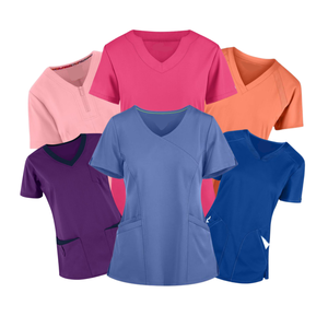 Haute qualité gommages médicaux style 2025 neivy bleu scrubsuit femmes rose gommage haut combinaison hôpital FMF usine unique-OEM/ODM - Product Image 1