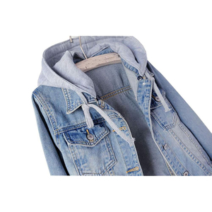Veste en jean délavé style rétro pour homme, streetwear décontracté, à capuche, courte, haute qualité - Product Image 3