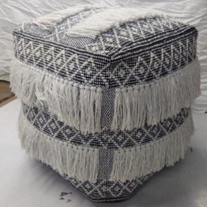 Pochette en tissu de coton tissé à la main, housses amovibles pour meubles de salon avec tabouret et repose-pieds moderne, tailles personnalisées, couleurs personnalisées - Product Image 4