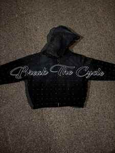 Custom Men's Streetwear Vintage Acid Washed <b>Black</b> <b>Hoodie</b> <b>Zip</b>-up All Over Rhinestone Oversized <b>Hoodie</b> for Men - Product Image 2