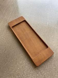 Plateau de service rond en bois moderne et durable fait à la main avec poignée en fer, compatible lave-vaisselle, pour cuisine, table à manger, plateau décoratif pour ottoman - Product Image 5