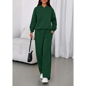 Conjunto de Sudadera con Capucha y Pantalones Deportivos de Algodón Premium para Mujer, Estilo Deportivo Informal y Acogedor - Product Image 6