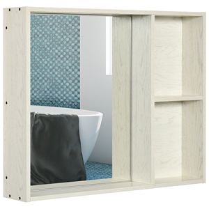 Armadietto a Specchio da Parete a 2 Ripiani Bianco 31.5x25.5'' per Bagno - Product Image 1
