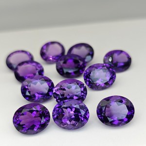 Piedra Preciosa de Amatista Púrpura Natural, Corte Ovalado, Piedra Suelta Facetada para Joyería, Venta al por Mayor, DIY, Rajasthan HASNAIN GEMS, Calibrada - Product Image 1