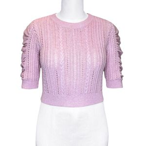เสื้อสเวตเตอร์ผ้าฝ้ายถักลายเคเบิ้ลแบบคอวีสำหรับผู้หญิง - Product Image 1
