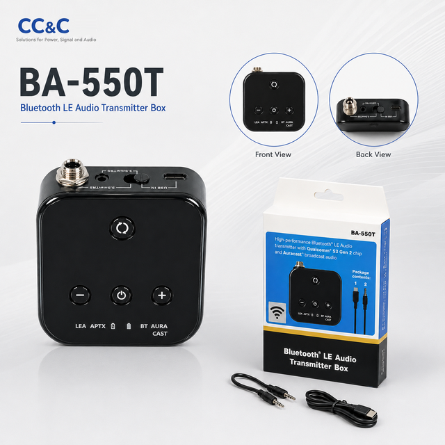 CC&C BA-550T  5.4 Transmitter Box Class 1 Long Range 1-to-N Audio Broadcast Adapter for Wireless Sharing