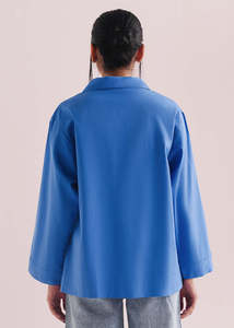 Camisas de cuello abotonado completo para mujer, a la moda, blancas y negras, con cuello de perlas desmontable, collar de camisa de imitación para mujer - Product Image 3