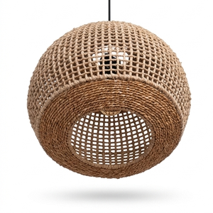 Lámpara Colgante Ecológica de Hierba Marina con Flecos y Borlas Estilo Boho para Sala de Estar, Comedor, Cafetería, 100% Hecha a Mano - Product Image 3