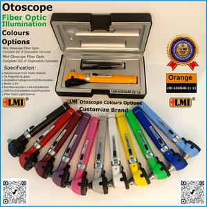 Wholesale Price LAPA MASTER High Quality Reusable Lightweight Eco-Friendly Manual Fiber Optic Otoscope Orange Instrument Set 1 - Product Image 2