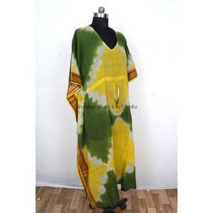 Caftán indio floral vintage de algodón, túnica de playa, regalo de San Valentín para mujer, cubrebikini, vestido suave, maxi vestido, ropa de dormir de verano - Product Image 5