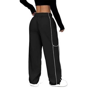 Custom Green Cargo <b>Pants</b> with White Piping – Adjustable Waist, Stylish and Comfortable Bulk Wholesale USA - Product Image 3