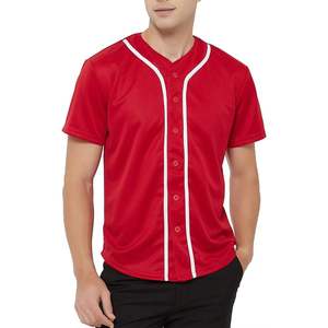 2026 Men's Baseball Jersey Breathable <b>Polyester</b> Plain Button <b>Shirts</b> Plus Size Short Team Sports Uniforms for Sublimation - Product Image 4