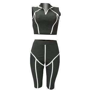 Mono deportivo de gimnasio de alta calidad para mujer 2025, ropa de entrenamiento de Yoga de una pieza con mangas largas y mallas por encima de la rodilla, Tops cortos - Product Image 4
