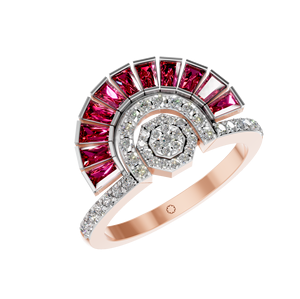 Vintage-Style Natural Ruby Diamond Statement <b>Ring</b> 14K/18K Yellow Rose White <b>Gold</b> Luxury <b>Cocktail</b> Jewelry for Classic Weddings - Product Image 1