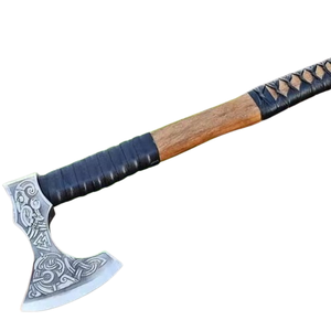 Hacha Vikinga de Acero al Carbono de Alta Calidad, Nuevo Diseño, para Exteriores, con Funda de Cuero, Mango de Madera de Fresno, Hacha Tomahawk Hecha a Medida - Product Image 1