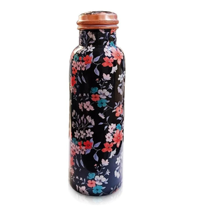 ขวดน้ำทองแดงลายธรรมชาติเขตร้อน Bird Paradise ป้องกันการรั่วซึม ขวดน้ำแบบอายุรเวท ใช้ซ้ำได้ เหมาะสำหรับเดินทาง ของขวัญ กระติกน้ำ - Product Image 4