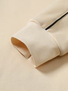 Completo da Uomo <span class=keywords><strong>Beige</strong></span> con Bordi a Contrasto: Felpa e <span class=keywords><strong>Pantaloni</strong></span> Larghi, Set <span class=keywords><strong>Tuta</strong></span> Premium Casual Streetwear Due Pezzi - Product Image 3