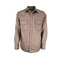 Chemise Western orange pour homme, manches longues, coton, style workwear, coupe confortable