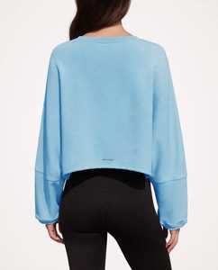 เสื้อสเวตเชิ้ตแขนทรงปีกค้างคาวสีน้ำเงินสำหรับผู้หญิงจาก Oneten Apparels ทรงหลวม คอกลม - Product Image 2