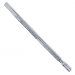 Pousse-cuticules double tête en acier inoxydable avec poignée moletée pour manucure - Product Image 3