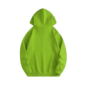 Sweat-shirt à capuche en molleton épais vert néon, logo personnalisé, coton, pull-over, style décontracté, streetwear, homme, coupe ample, hiver - Product Image 2
