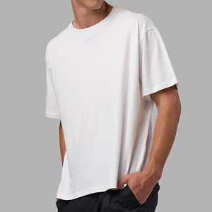 Camiseta de Manga Corta para Hombre de Alta Calidad, Personalizada, Ecológica, con Estampado Sólido y Serigrafía, Corte Holgado, con Logotipo Impreso - Product Image 1