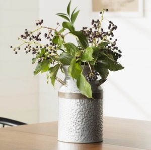 Vase en métal galvanisé style bidon à lait, jardinière de table rustique pour fleurs, décoration de maison de campagne, centre de table décoratif, vente en gros - Product Image 3