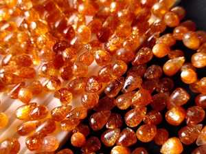 Cuentas de Piedra Solar Natural en Forma de Lágrima, Cuentas de Gema Naranja Pulida para Fabricación de Joyas, Proveedor Mayorista a Granel B2B para Exportación Global - Product Image 3