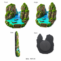 Aimant de réfrigérateur personnalisé en résine 3D, impression bateau, pour souvenirs de voyage en Thaïlande, vente en gros