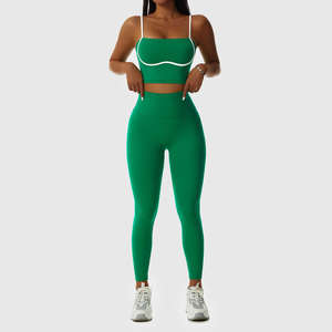 Conjunto de leggings deportivos y sujetador personalizados al por mayor para yoga y gimnasio, ropa deportiva para fitness. - Product Image 3