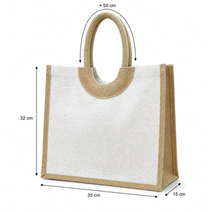 Bolsa de Playa de Yute Laminado al por Mayor, Dos Tonos, Color Blanco Hueso, con Logotipo Personalizado, Reutilizable, Fabricante OEM ODM de Marca Privada - Product Image 3