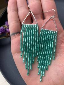 customized Color Geometric Beaded Gold Brass Beaded <b>Drop</b> Earrings Women's Bohemia Style Bronze Plated Fashion Jewelry By UO - Product Image 3