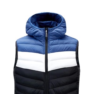 Blouson sans manches matelassé pour homme, en toile, col montant, avec logo personnalisé, meilleur design, vente en gros - Product Image 4