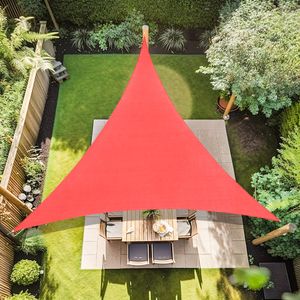 Tenda Parasole Triangolare in HDPE Rosso Scarlatto 3,6x3,6x3,6m Anti-UV per Esterni, Patio, Giardino, Spiaggia - Product Image 2