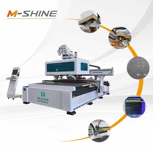 Machine de sculpture sur bois à broche rotative 9KW de Chine, routeur CNC 2130 ATC avec perceuse en rangée 45 °   Machine de découpe CNC pour la production d'armoires - Product Image 1
