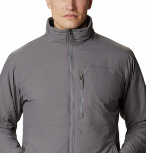 Veste isolante grise pour homme, coupe-vent léger à fermeture éclair, résistant à l'eau, pour la randonnée, les voyages, l'automne, l'hiver, vêtements décontractés - Product Image 4
